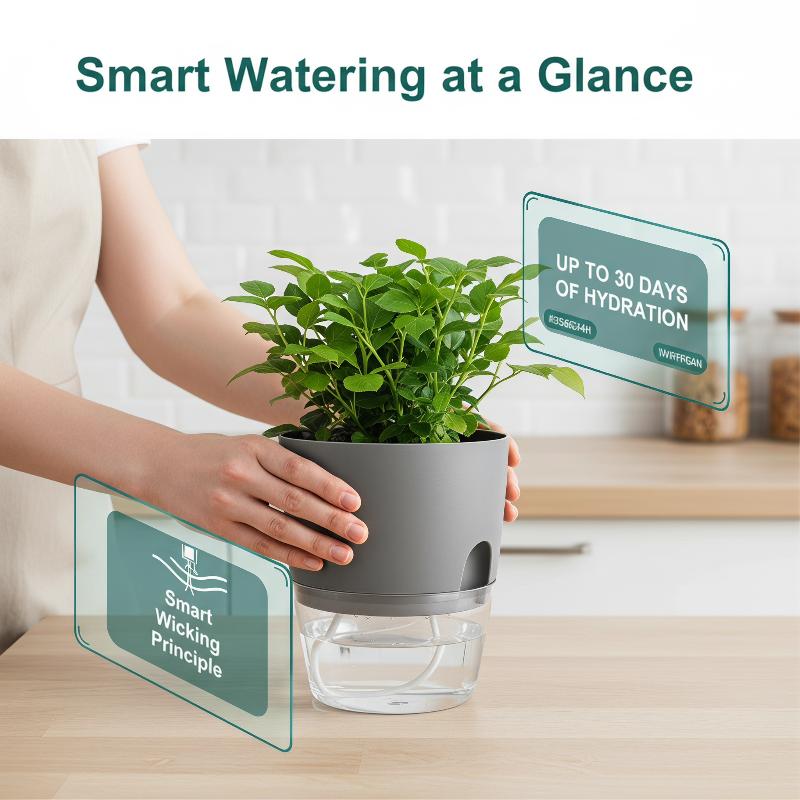 Hydroponic Grow Pod - 1Pcs Plastic Planters Transparent Self-Watering Plant